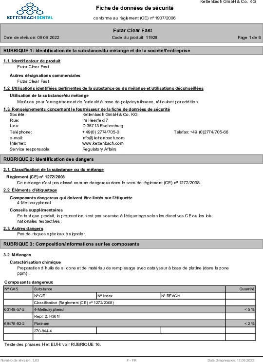 Futar Clear Fast Fiche de donnees de securite-image