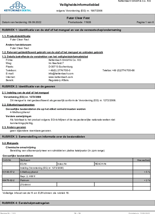 Futar Clear Fast Veiligheidsblad-image