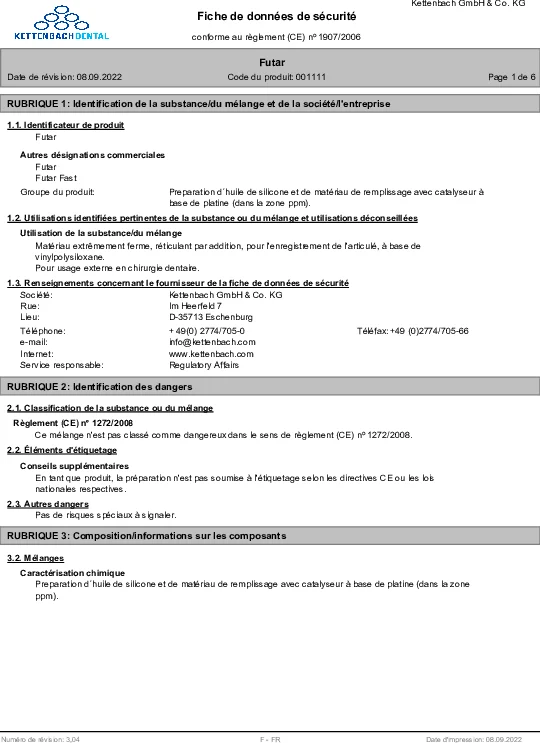 Futar Fiche de donnees de securite-image